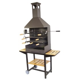 Barbacoa Chimenea Completa Con Bandejas Madera 72X40X204 cm Imex El Zorro