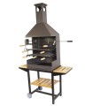 Barbacoa Chimenea Completa Con Bandejas Madera 72X40X204 cm Imex El Zorro