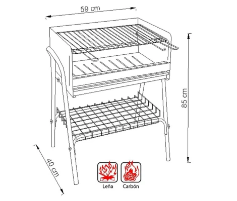Imex El Zorro Barbacoa Con Parrilla Cincada 59 x 40 x 85 cm 71761
