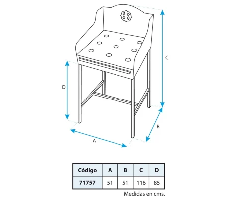 Mesa Juego Rana Madera 51X51X116 cm Imex El Zorro