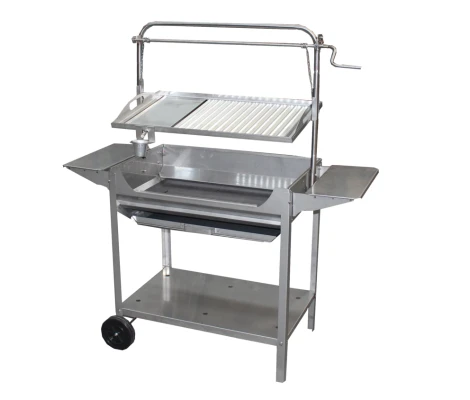 Barbacoa Inoxidable Con Parrilla y Plancha 124X50X140 cm Imex El Zorro