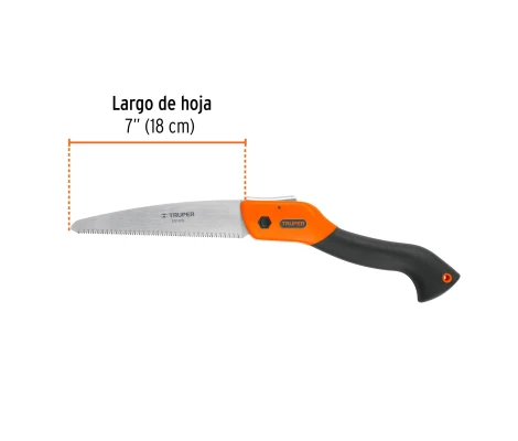 Serrucho Plegable 7" Hoja Recta 11 DPP Mango Plástico Truper