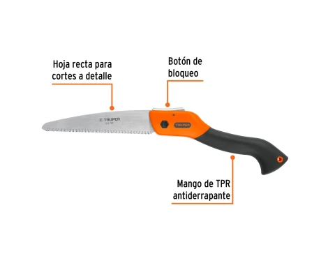 Serrucho Plegable 7" Hoja Recta 11 DPP Mango Plástico Truper