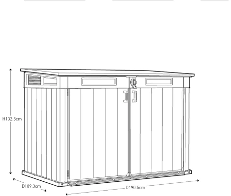 Keter Cobertizo De Exterior Grande Store 190,5x109,3x132,5 cm 2000 L Deco Gris