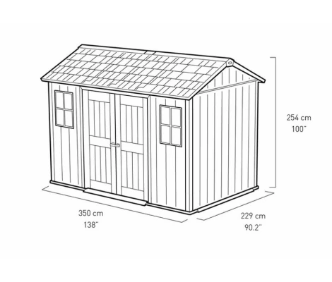 Keter Caseta De Resina OAKLAND 1175 SD - 230167 - 350 X 229 X 254 cm