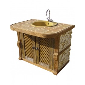 Framusa Mesa Auxiliar Barbacoa Kelly Tostado Madera Ocre