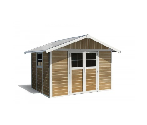 Caseta De PVC Grosfillex Déco 7,5 m2 (Color Casetas: SHERWOOD / Aspecto Roble)  Número de referencia: 2290768