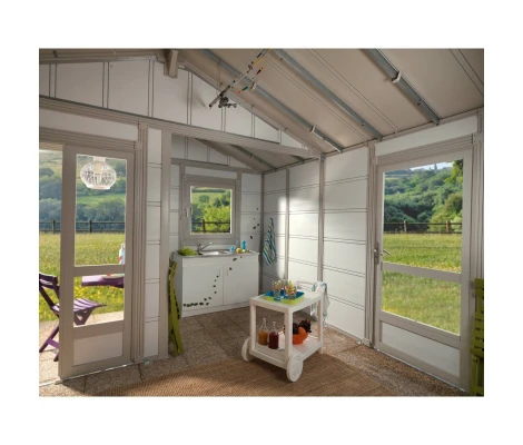 Caseta De PVC Grosfillex Déco 20B Blanco Gris Verde 20m2