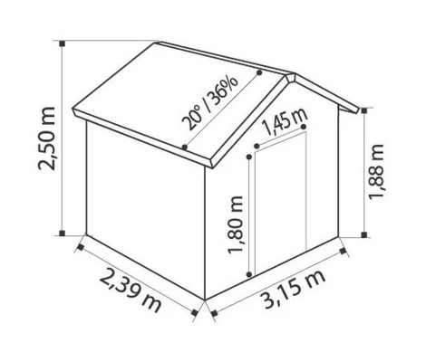 Caseta De PVC Grosfillex Déco 7,5 m2 (Color Casetas: SHERWOOD / Aspecto Roble)  Número de referencia: 2290768