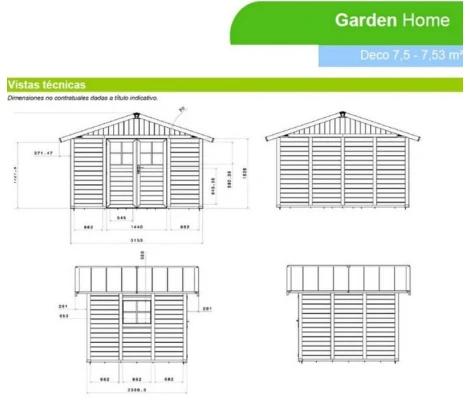Caseta De PVC Grosfillex Déco 7,5 m2 (Color Casetas: SHERWOOD / Aspecto Roble)  Número de referencia: 2290768