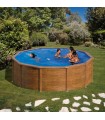 Gre Piscina De Acero Aspecto Madera Pacific Redonda Ø350 x ↕120cm