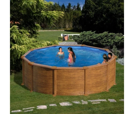 Gre Piscina Sicilia Redonda Aspecto Madera