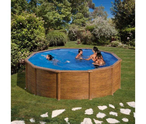 Gre Piscina Sicilia Redonda Aspecto Madera