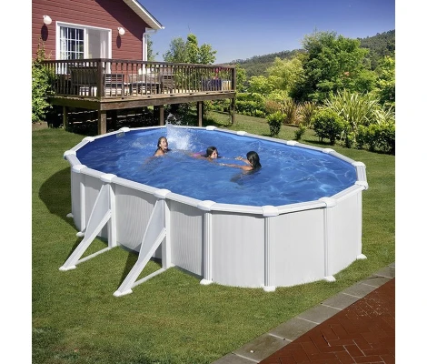 Gre Piscina Atlantis De Acero Blanca Ovalada