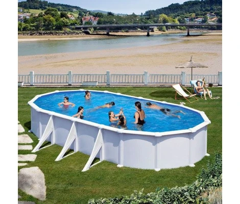 Gre Piscina Atlantis De Acero Blanca Ovalada
