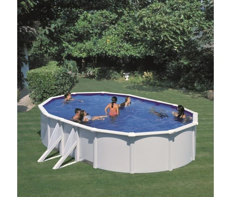 Gre Piscina  Bora Bora Ovalada De Acero Blanco