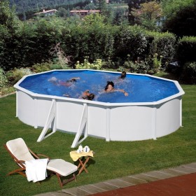 Gre Piscina Fidji Ovalada Acero Blanca 610 x 375 x 120 cm