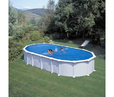 Gre Piscina Haiti Ovalada De Acero Blanca