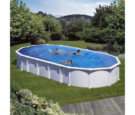Gre Piscina Haiti Ovalada De Acero Blanca