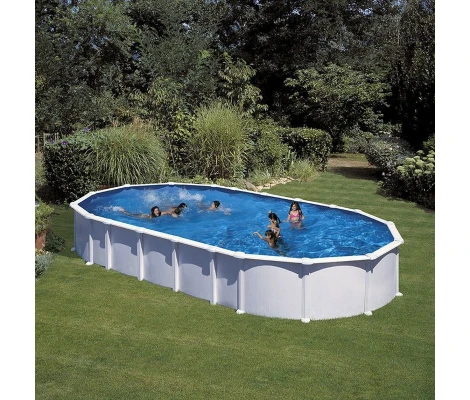 Gre Piscina Haiti Ovalada De Acero Blanca