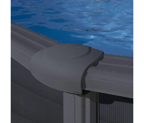 Gre Piscina Capri Ovalada De Acero Grafito 730 x 375 x 132 cm