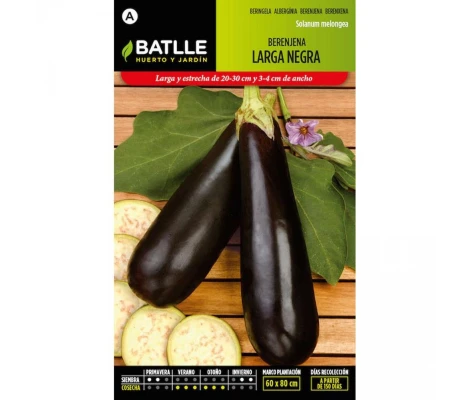 Batlle Semillas De Berenjena Larga Negra