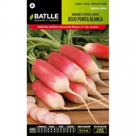 Batlle Semillas De Rabanito Medio Largo Rojo Punta Blanca