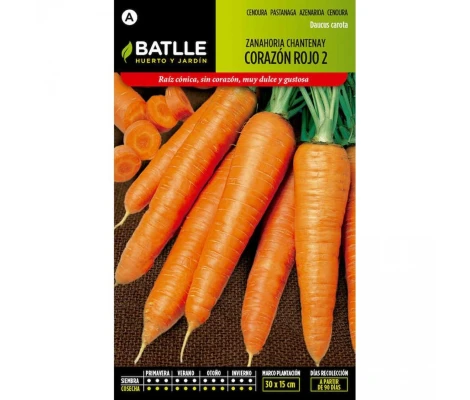 Batlle Semillas De Zanahoria Chantenay De Corazón Rojo