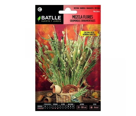 Batlle Semillas Mezcla Flores Gramíneas Ornamentales
