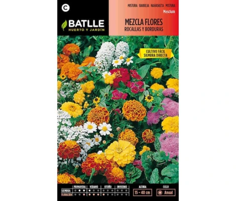 Batlle Semillas De Mezcla De Flores Rocallas y Borduras