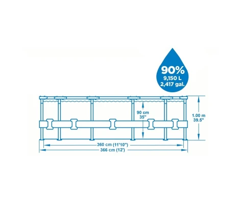 Piscina  Bestway Steel Pro Max Con Depuradora Cartucho Estructura Metálica 366x100 cm