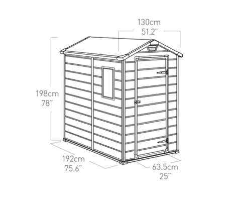 Keter Caseta De Resina Manor 4X6 -130x192x198 cm y 2,2 m2