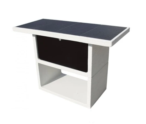 Framusa Mesa Auxiliar Barbacoa Nelope Vulcan Blanco